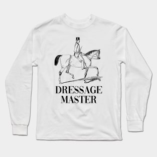 Dressage Master Vintage Horse Riding Illustration Long Sleeve T-Shirt